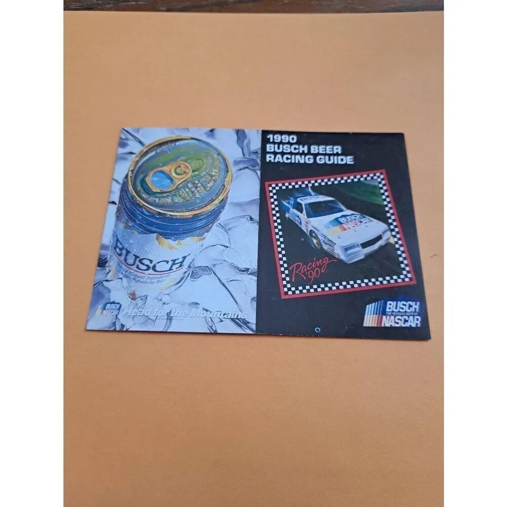 1990 Busch Beer Racing Guide NASCAR Foldout Winston Cup Grand National Promo